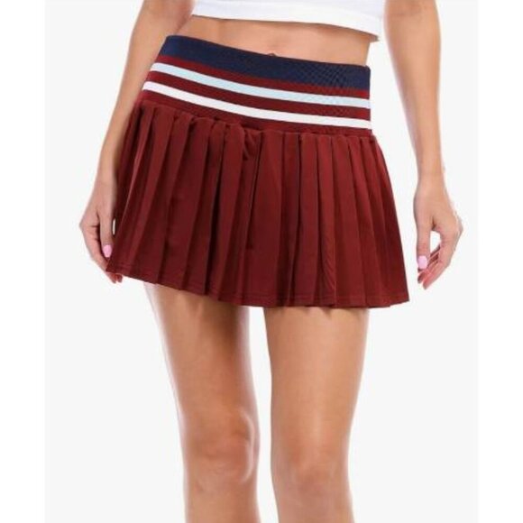 Jolie & Joy by FCT with Love Women's Juniors XL Burgundy Pleated Tennis Skort - Picture 1 of 10